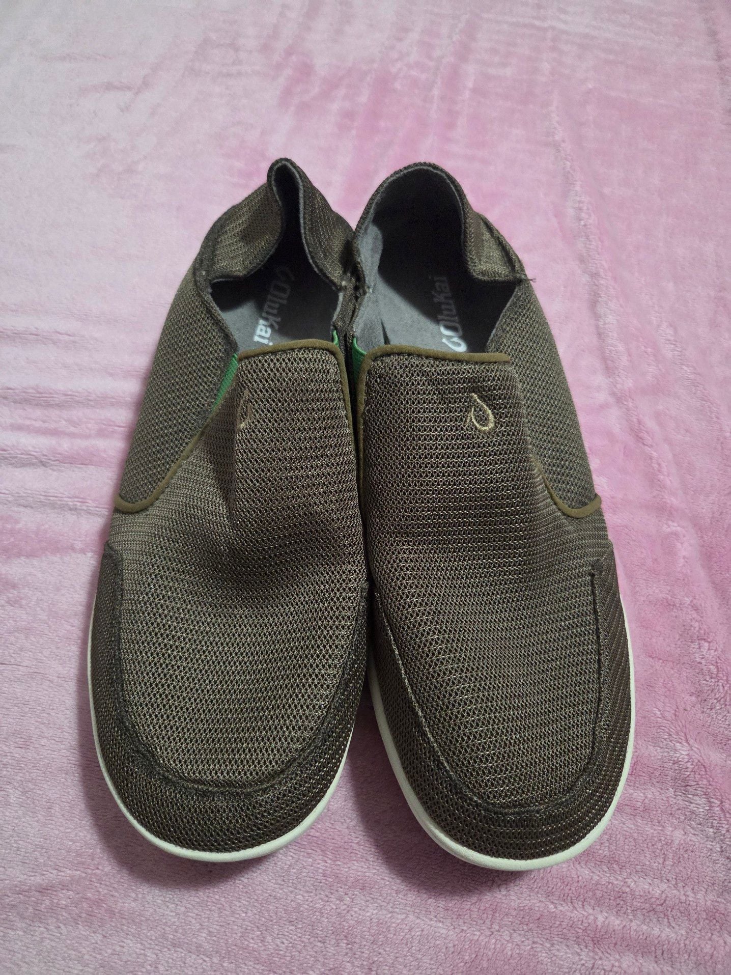 OluKai Nohea Mesh Men's Slip-On Shoes in Mustang/Lime Peel 4