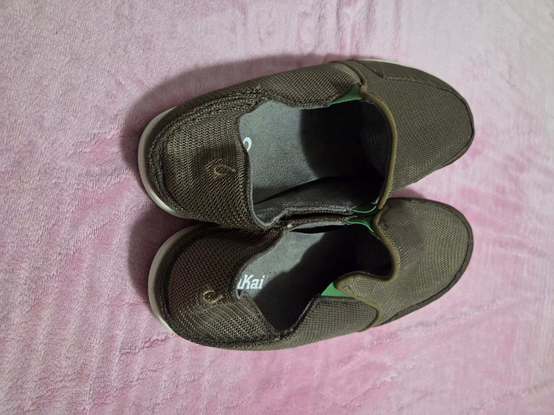 OluKai Nohea Mesh Men's Slip-On Shoes in Mustang/Lime Peel 10
