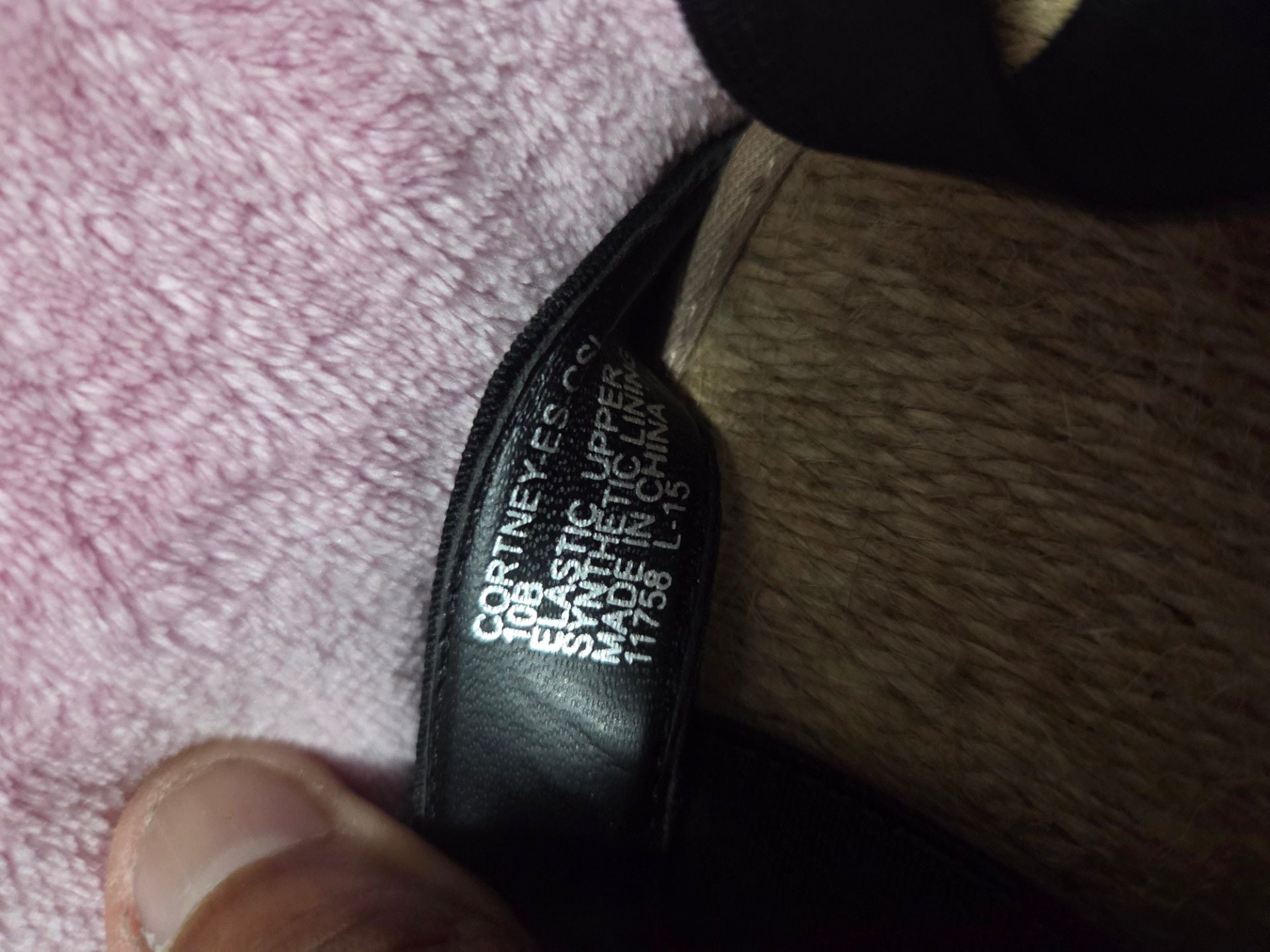 Lauren Ralph Lauren Cortney Black Elastic Strap Espadrille Wedge Sandals 9