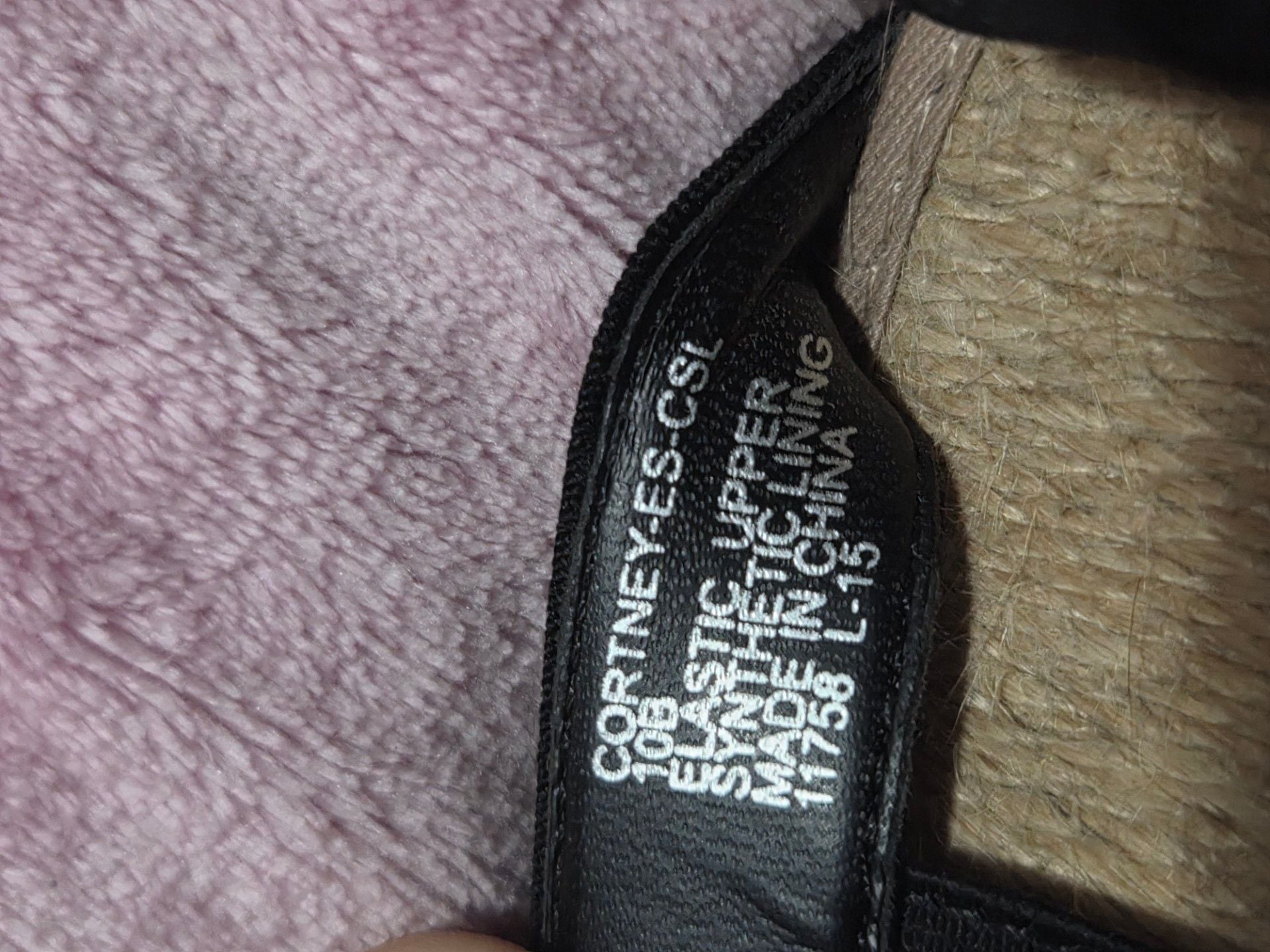 Lauren Ralph Lauren Cortney Black Elastic Strap Espadrille Wedge Sandals 10
