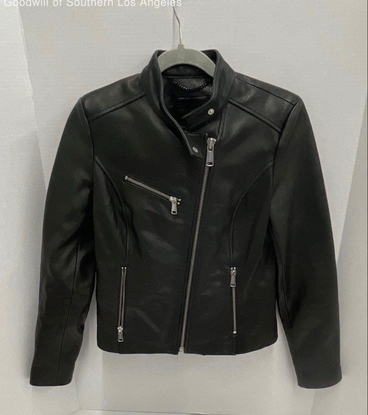 Andrew Marc x Richard Chai Women's Black Leather Moto Jacket 2
