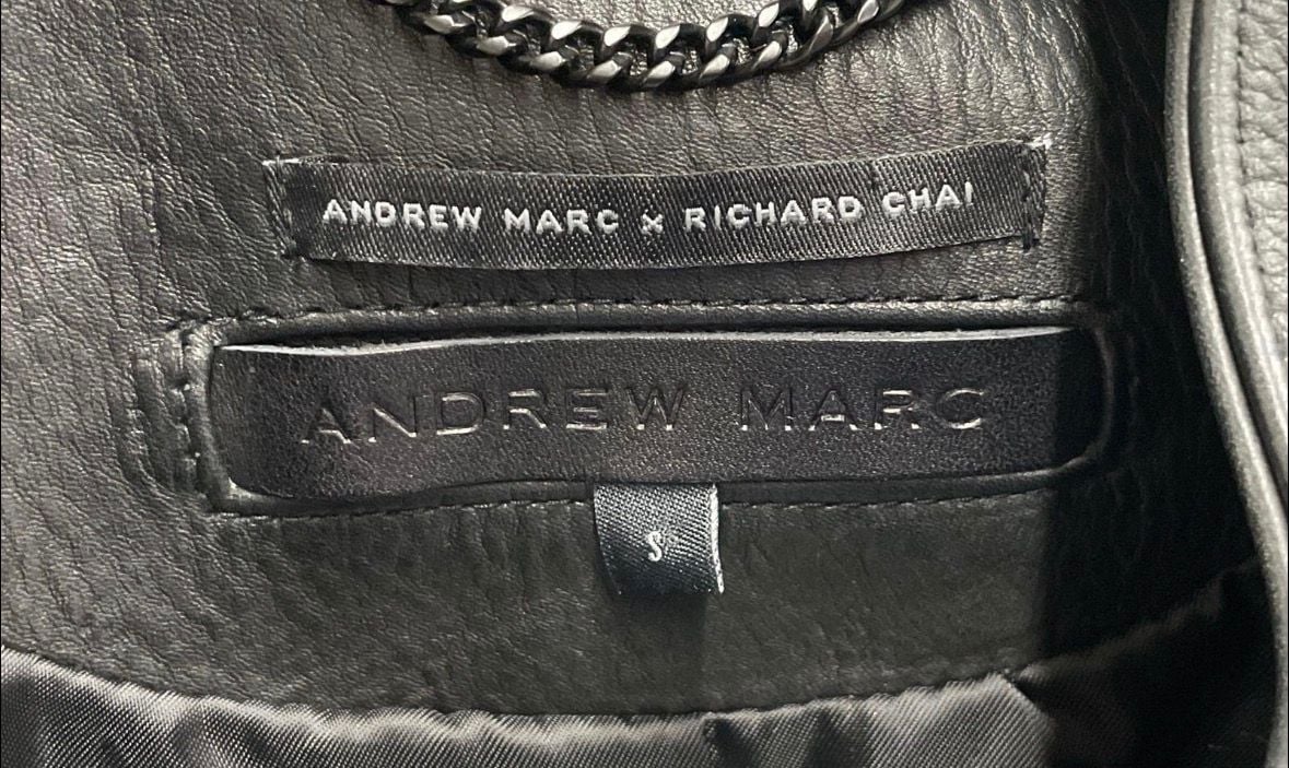 Andrew Marc x Richard Chai Women's Black Leather Moto Jacket 3