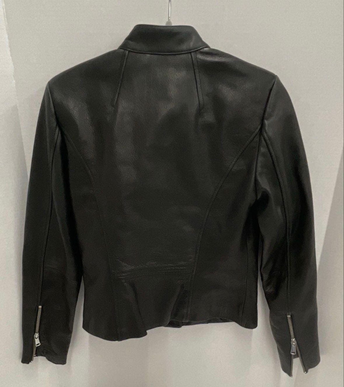 Andrew Marc x Richard Chai Women's Black Leather Moto Jacket 5