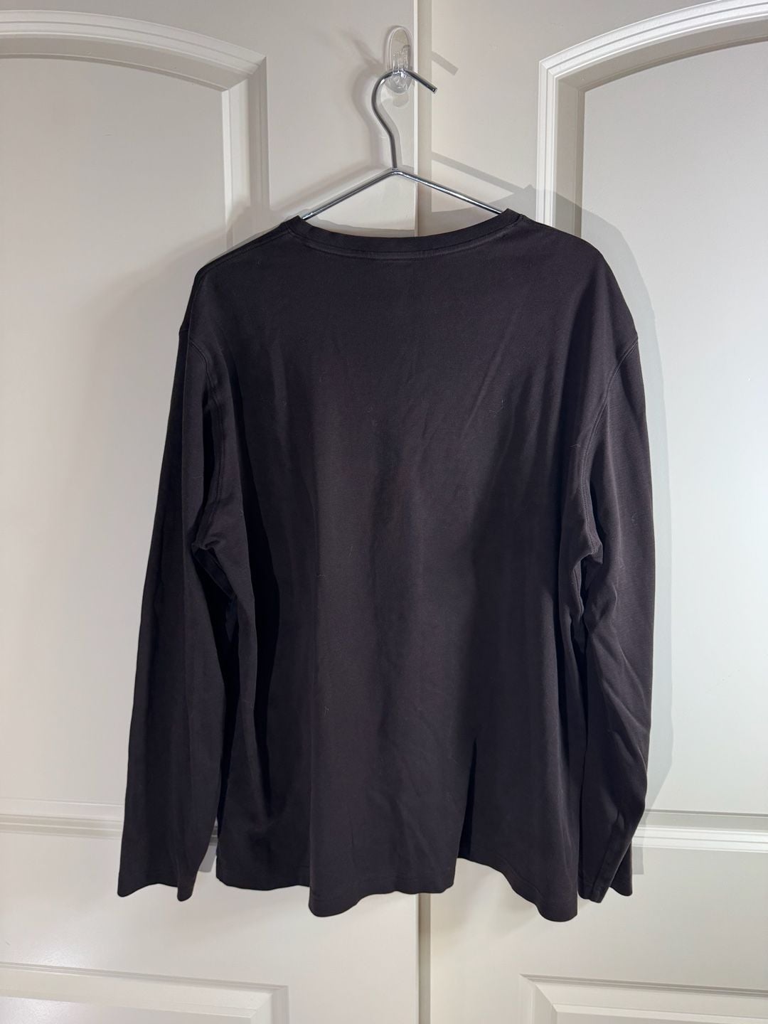 Robert Barakett Men's Long Sleeve V-Neck 100% Pima Cotton Shirt, Brown, Size XL 3