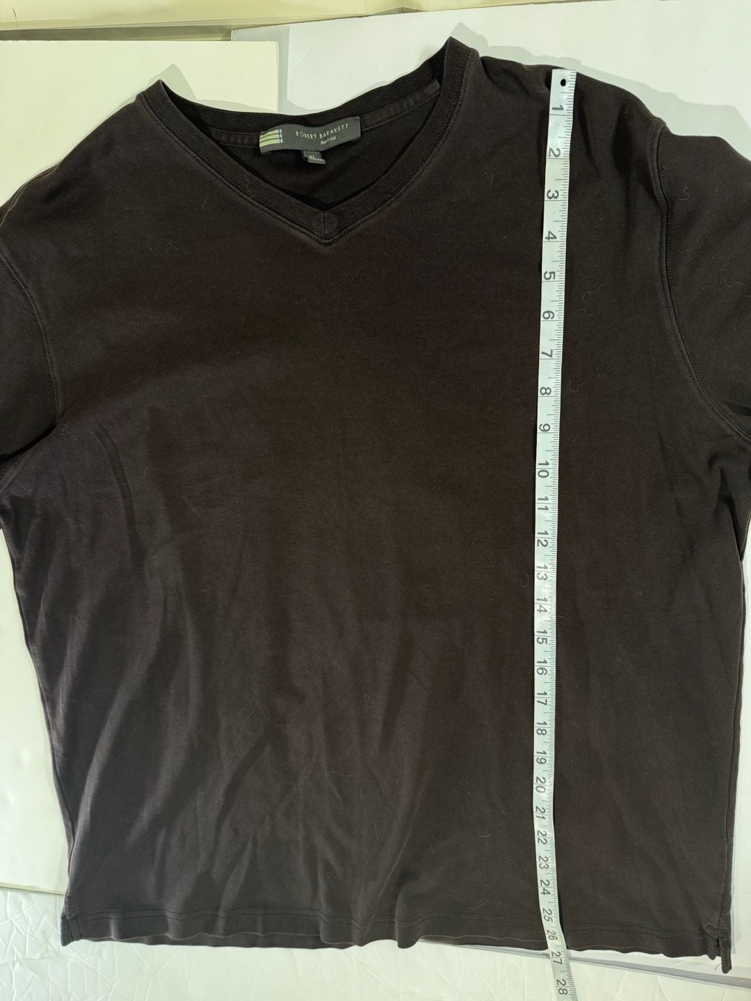 Robert Barakett Men's Long Sleeve V-Neck 100% Pima Cotton Shirt, Brown, Size XL 6