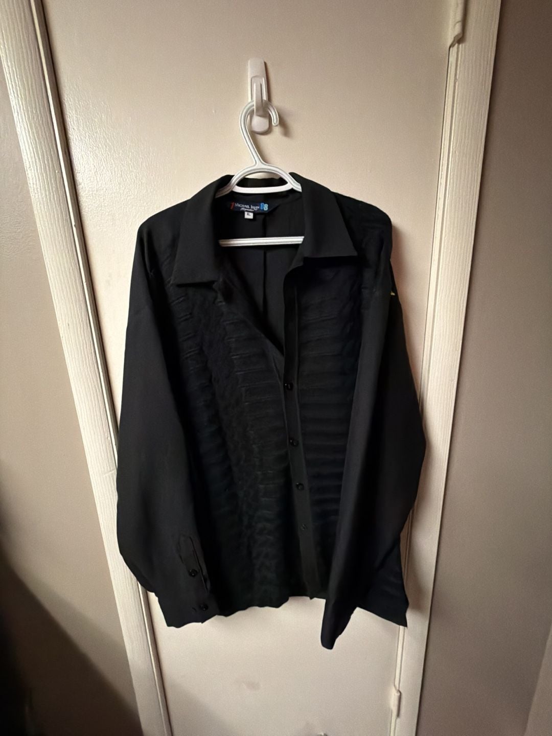 Michael Irvin Playmaker 88 Men's Black Long Sleeve Button-Up Shirt 1