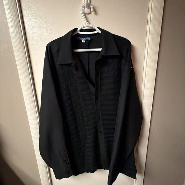 Michael Irvin Playmaker 88 Men's Black Long Sleeve Button-Up Shirt