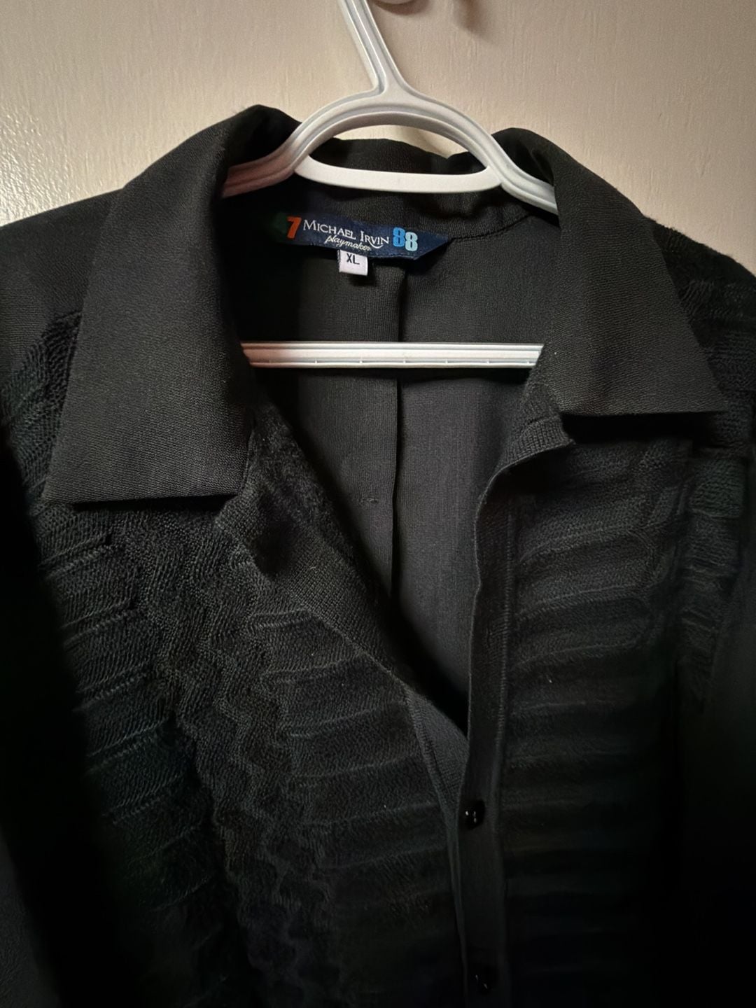 Michael Irvin Playmaker 88 Men's Black Long Sleeve Button-Up Shirt 2