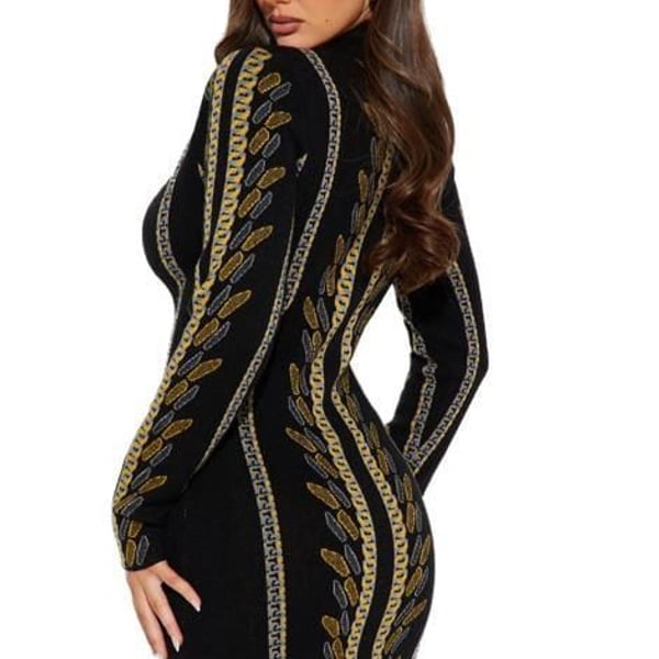 Fashion Nova Zola Sweater Print Mini Dress in Black/Combo