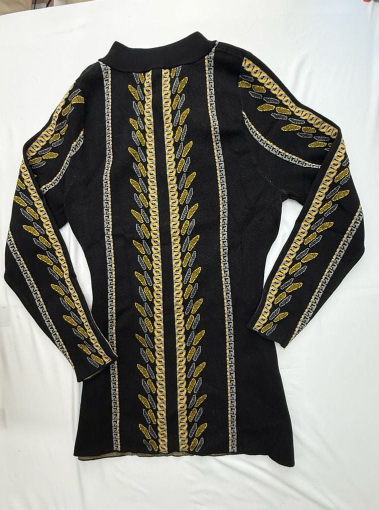 Fashion Nova Zola Sweater Print Mini Dress in Black/Combo 4