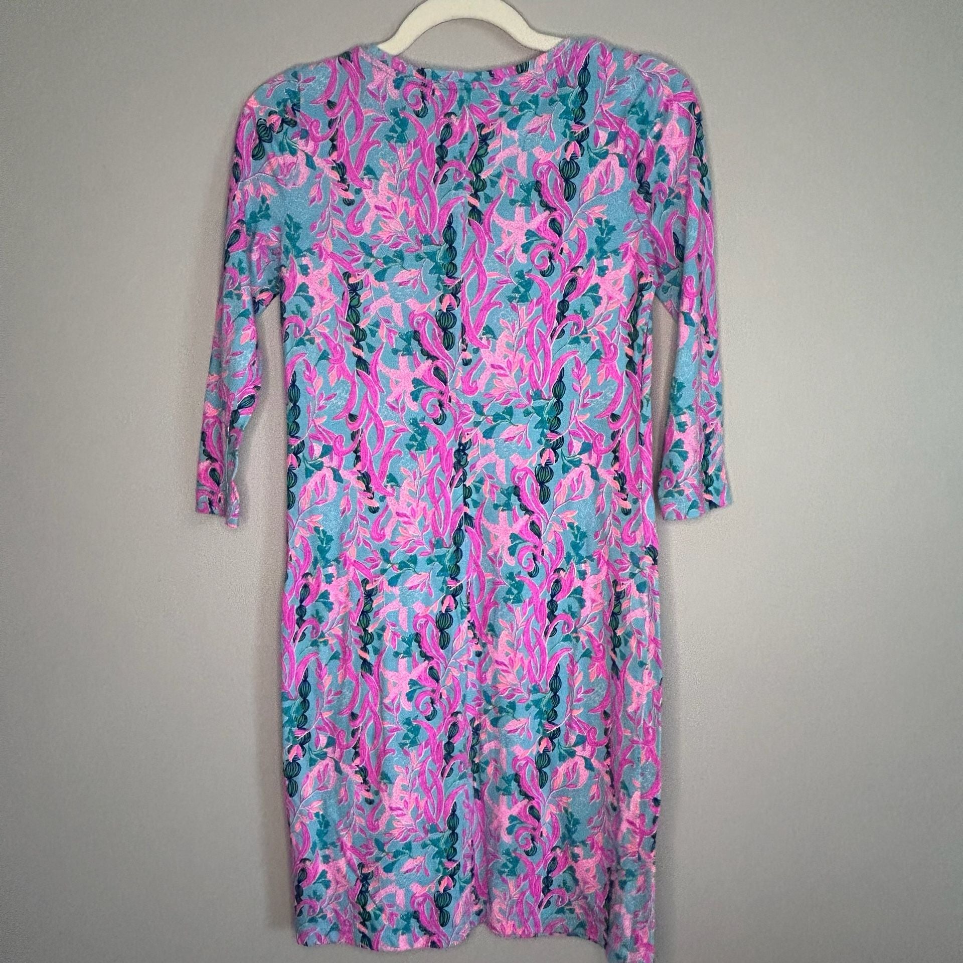 Lilly Pulitzer Tessa V-Neck 3/4 Sleeve Knit Dress in Seaweed Samba 3