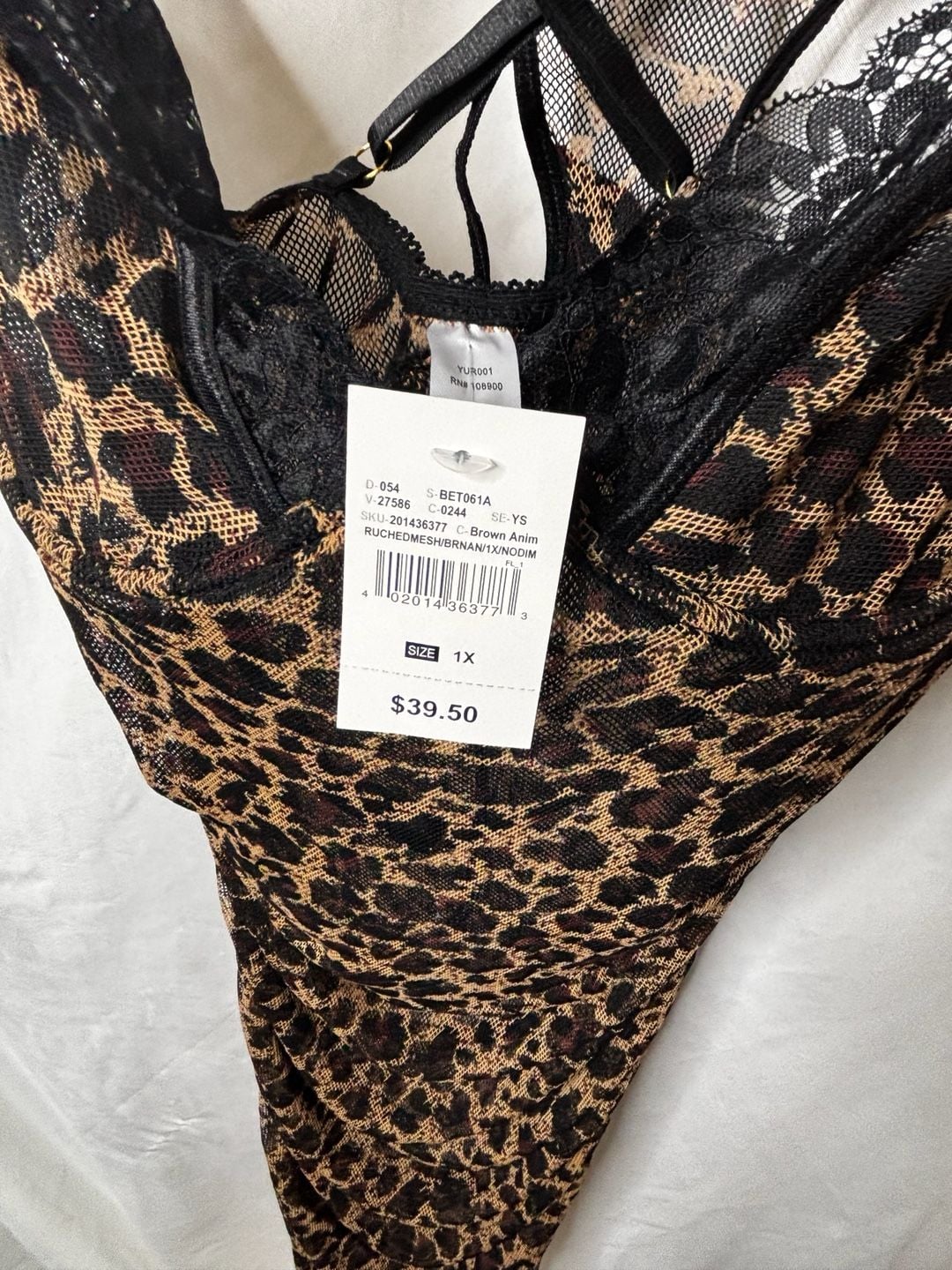 Ashley Stewart Ruched Mesh Animal Print Chemise Set 4