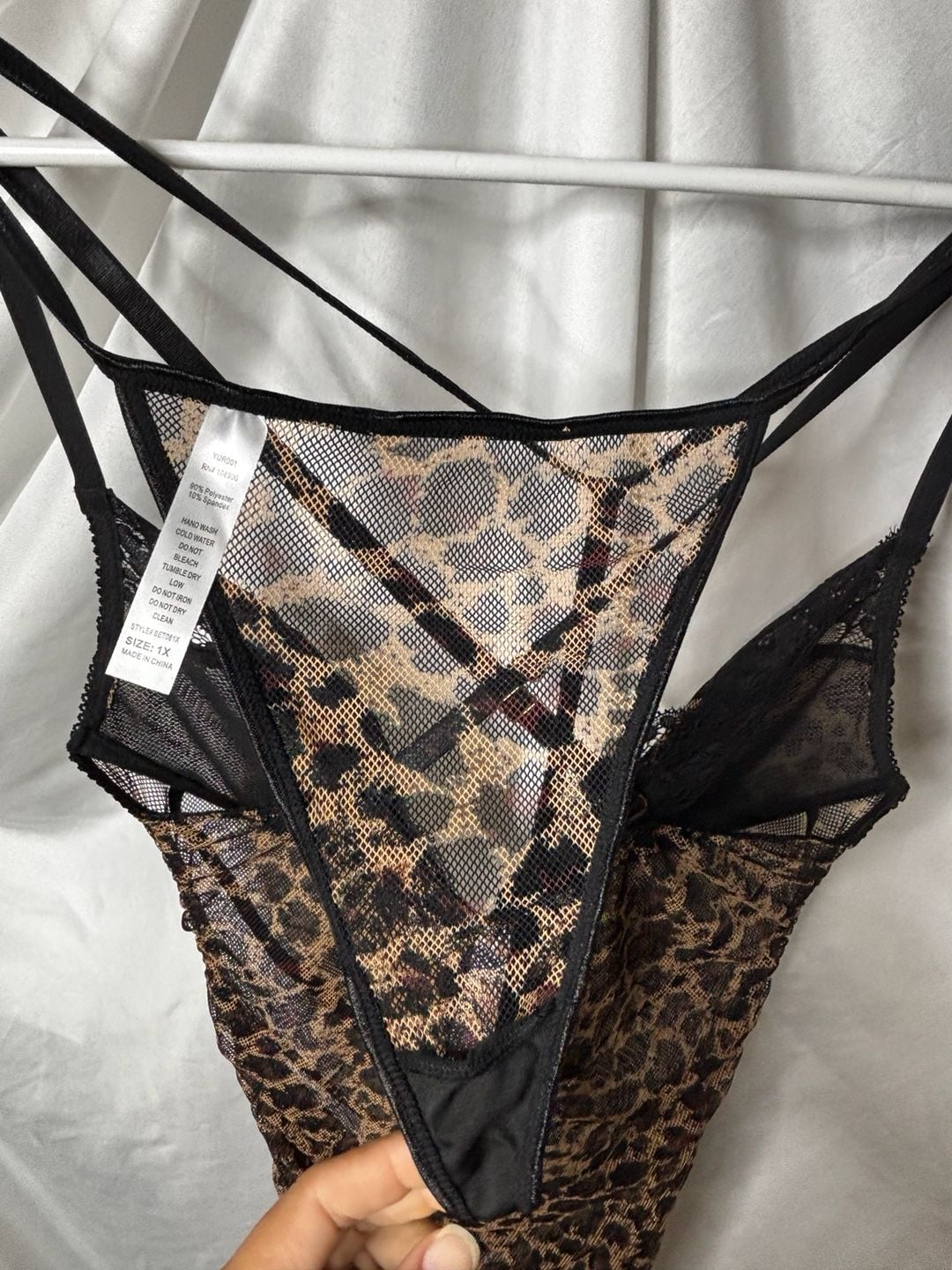 Ashley Stewart Ruched Mesh Animal Print Chemise Set 6