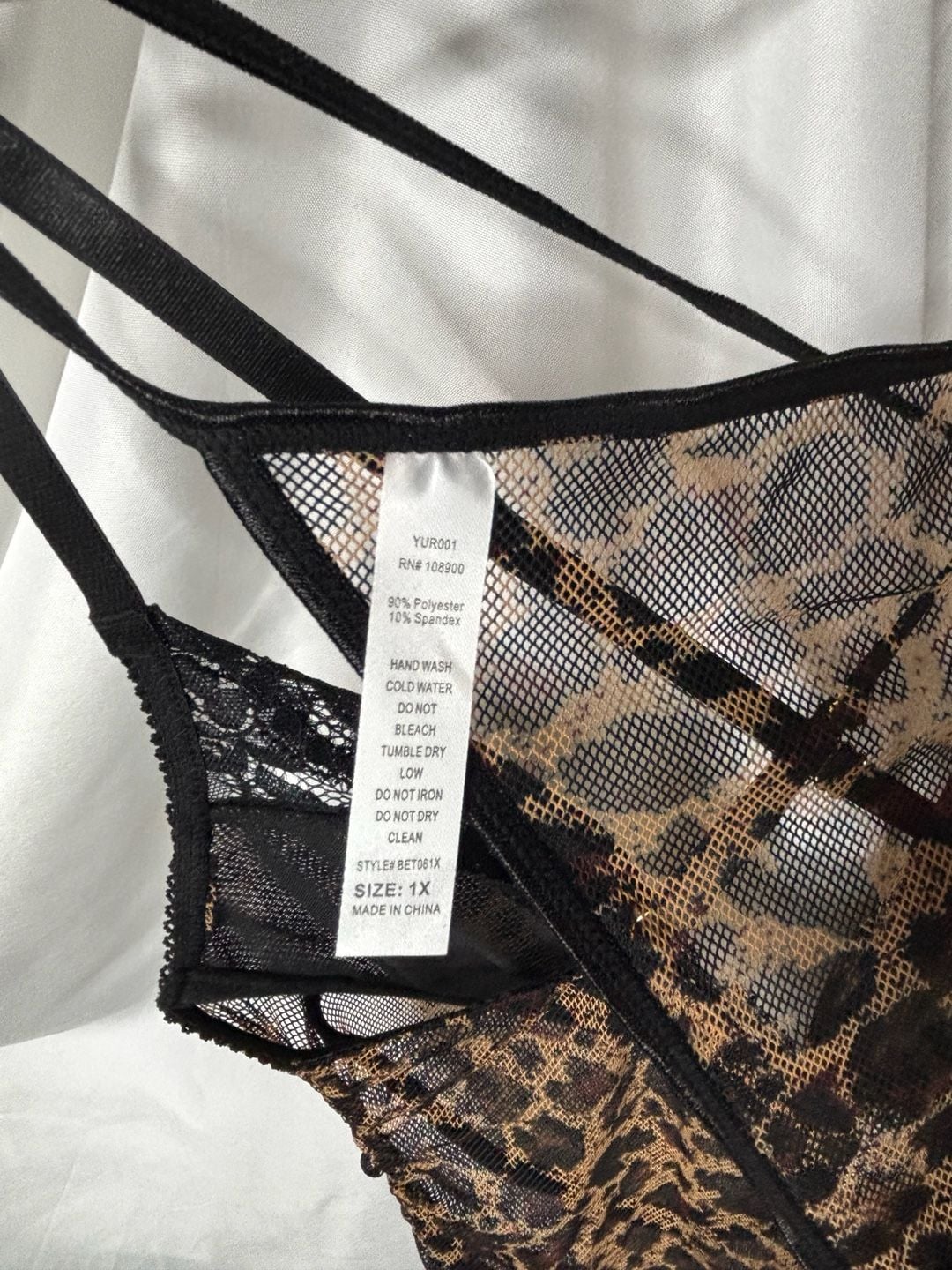 Ashley Stewart Ruched Mesh Animal Print Chemise Set 7