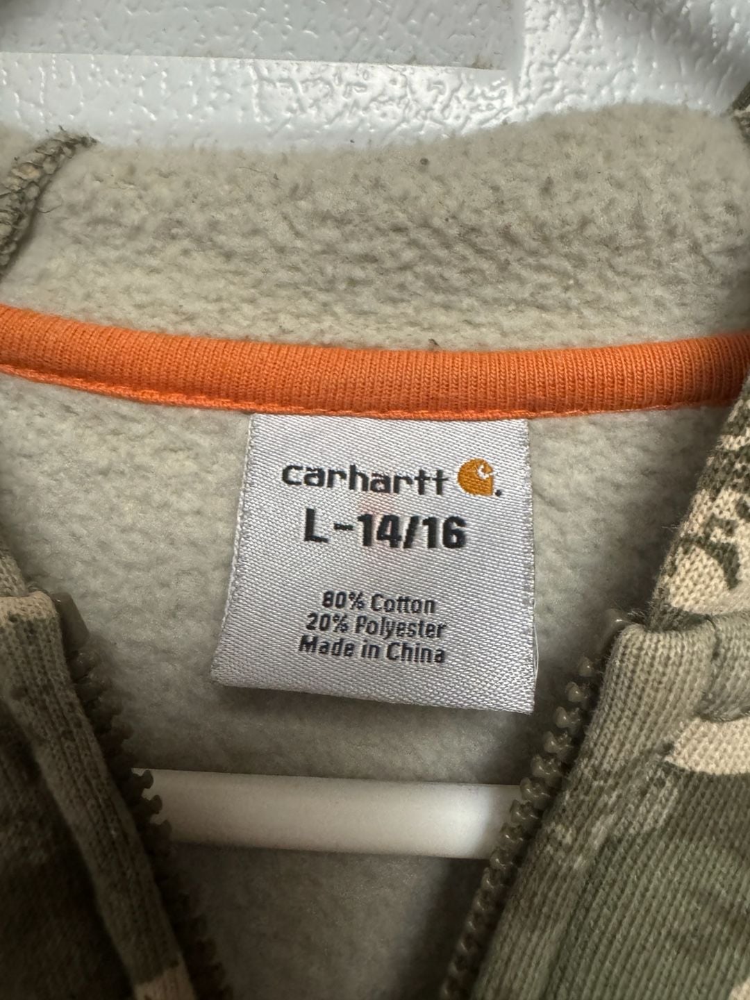 Carhartt Youth Boys Camo Full Zip Hoodie Sweatshirt Size Large 14/16 4