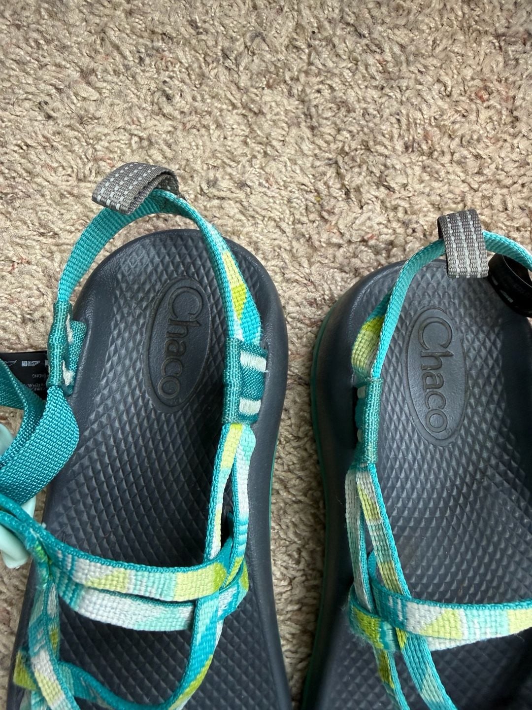 Chaco Kids Performance EcoTread Strappy Outdoor Sandals Turquoise and Yellow 3