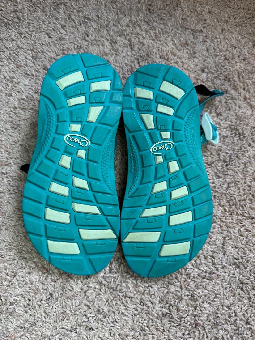 Chaco Kids Performance EcoTread Strappy Outdoor Sandals Turquoise and Yellow 4