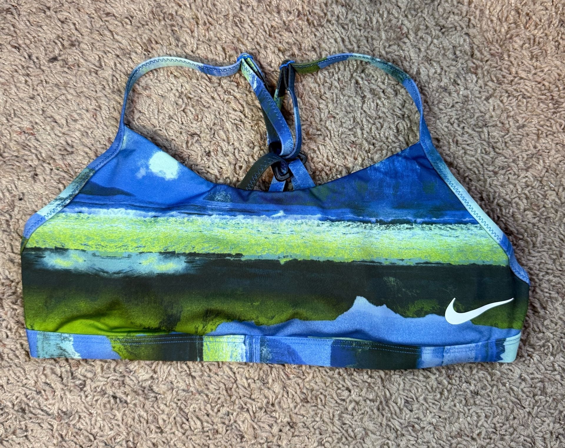 Nike Women's Abstract Print Cross-Back Bikini Swim Top 1
