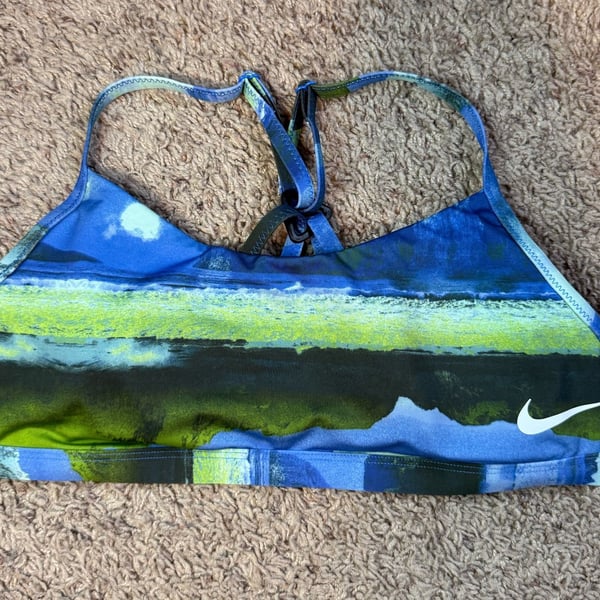 Nike Women's Abstract Print Cross-Back Bikini Swim Top
