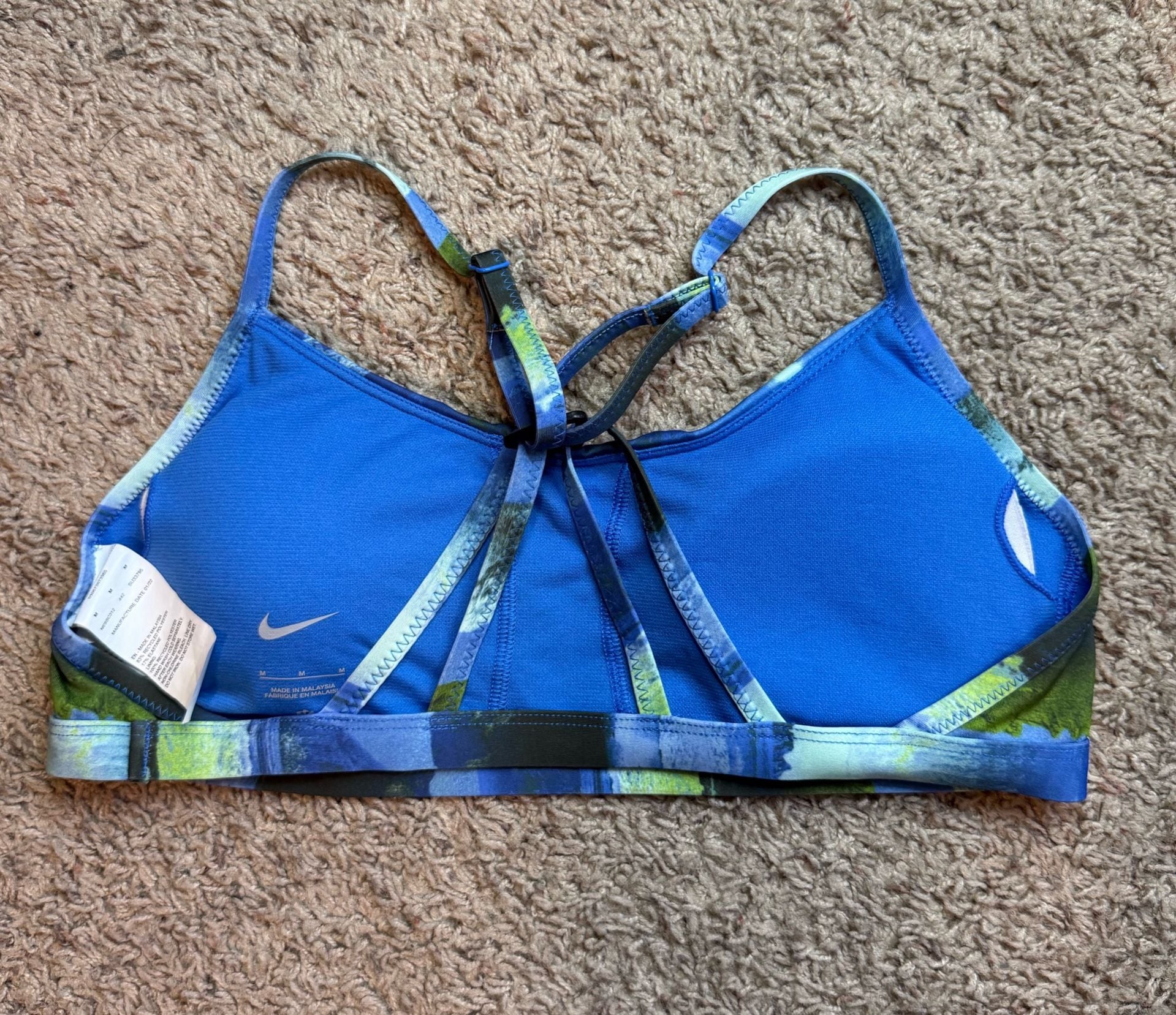 Nike Women's Abstract Print Cross-Back Bikini Swim Top 4