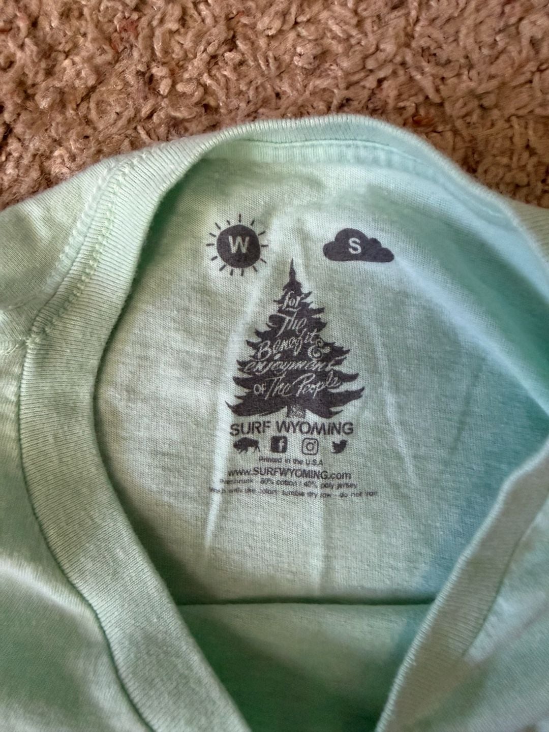 Surf Wyoming Explore & Restore Graphic T-Shirt Mint Green 4