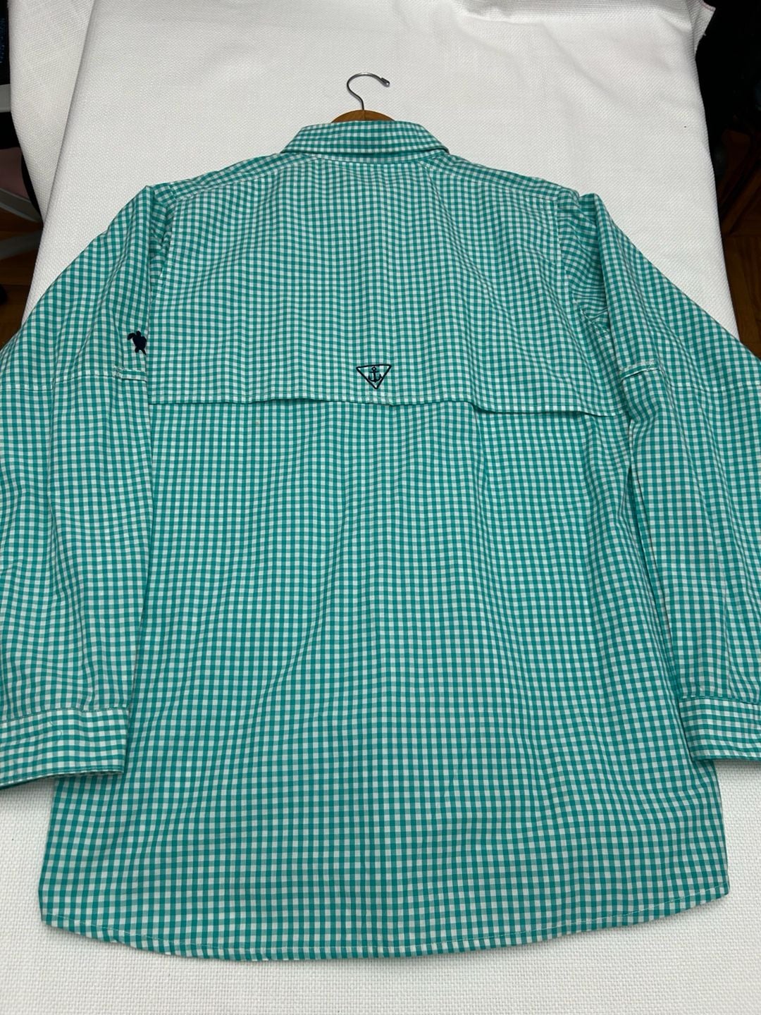 Simply Southern Collection Women's Green/White Vented Long Sleeve Button-Down 5