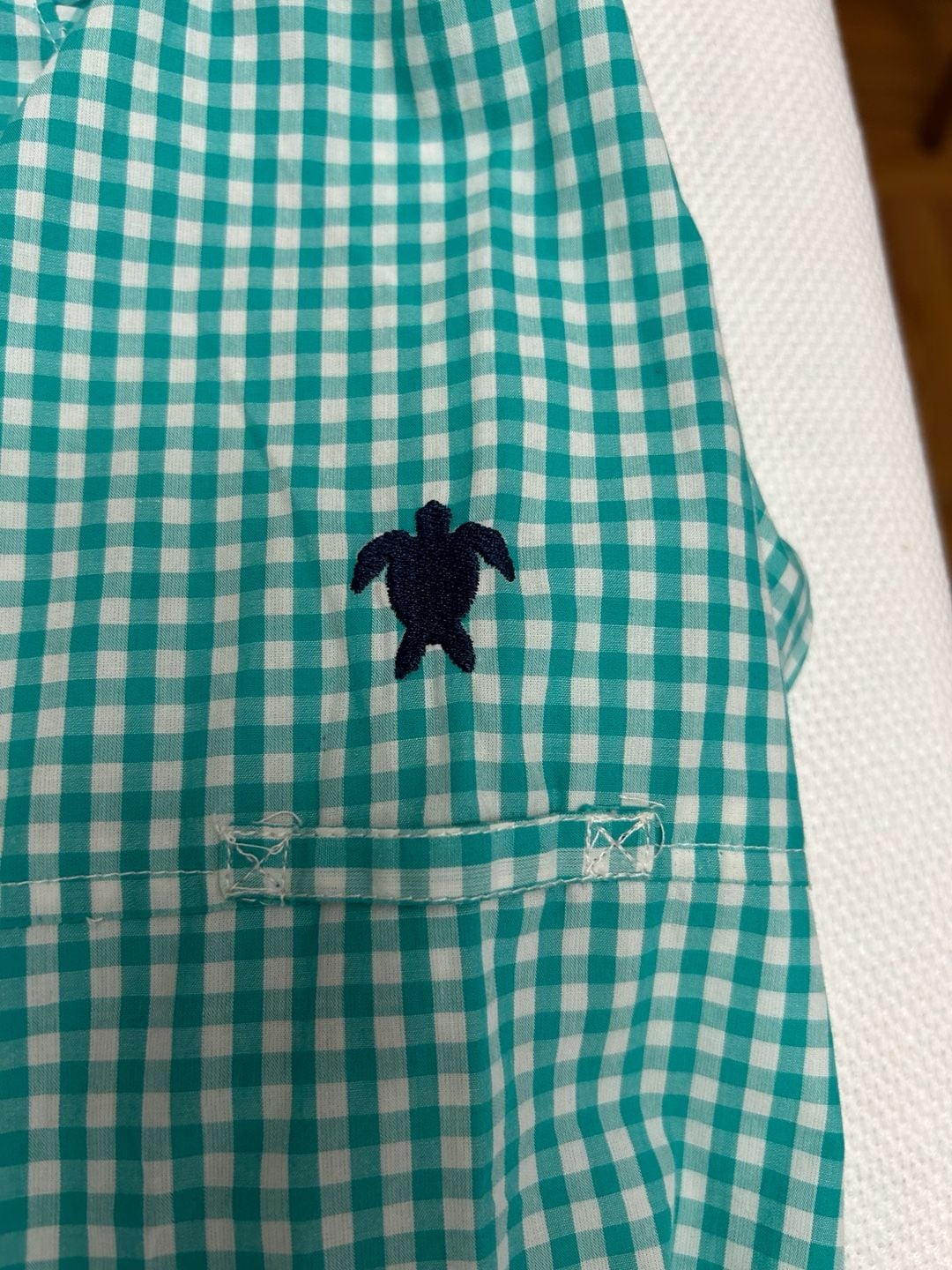 Simply Southern Collection Women's Green/White Vented Long Sleeve Button-Down 9