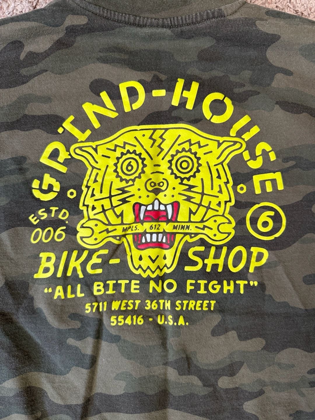 Twin Six Grind-House Bike Shop Camouflage Crewneck Sweatshirt 7