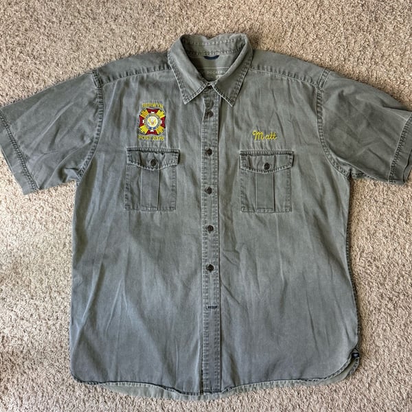 Dockers Men's XL Green Short Sleeve Button-Down Shirt 
