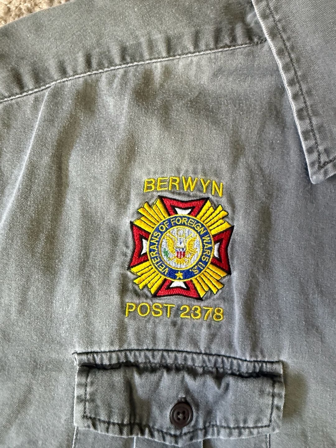 Dockers Men's XL Green Short Sleeve Button-Down Shirt 3