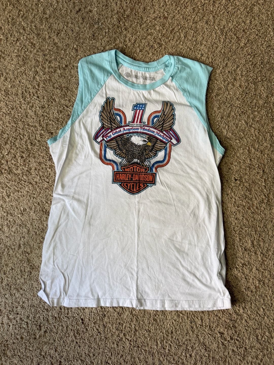 Harley-Davidson The Great American Freedom Machine Sleeveless Muscle Tank Top 2
