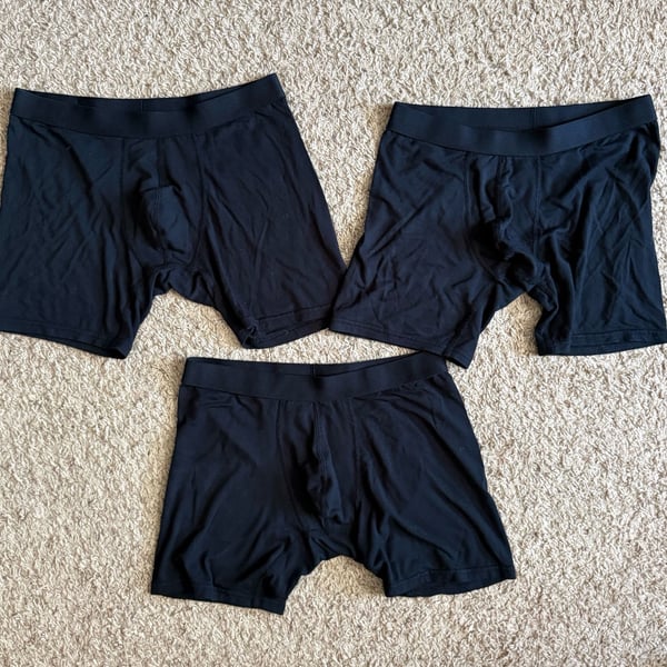 True Classic Men's Micromodal Boxer Briefs - 3 Pack - Black