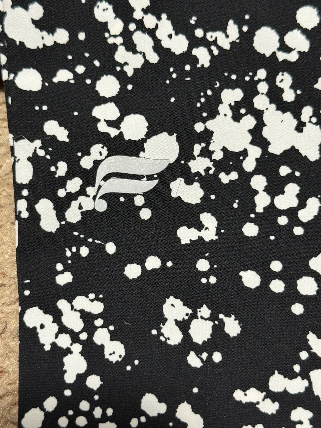 Fabletics Women's Black and White Paint Splatter Print Athletic Joggers 6