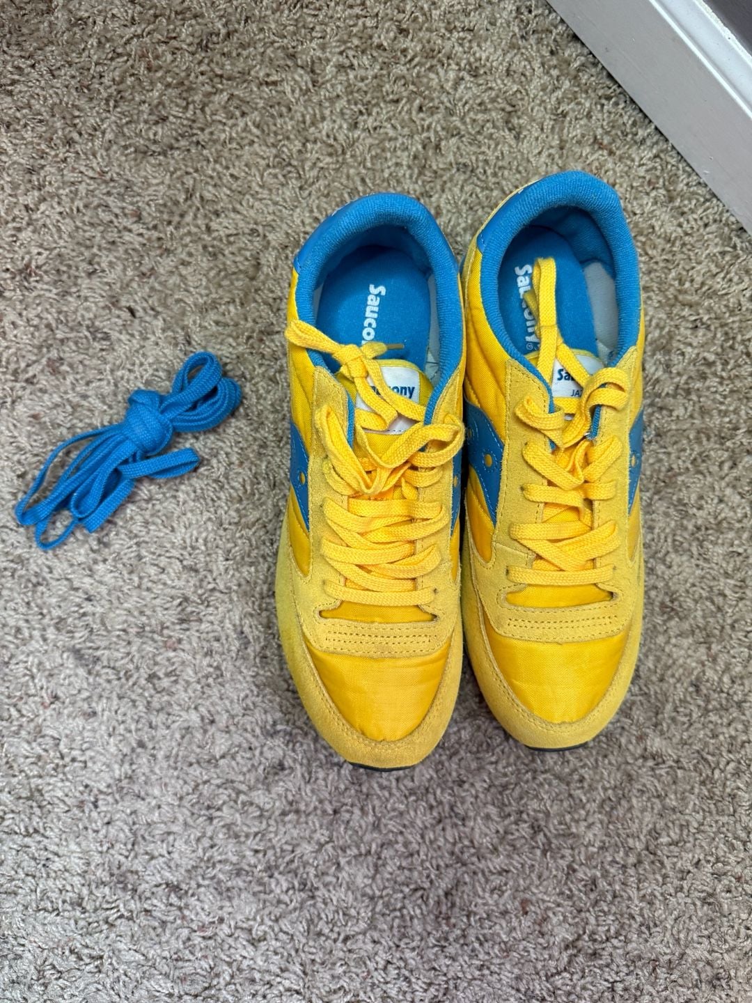 Saucony Jazz Original Vintage Sneakers in Yellow/Blue 3