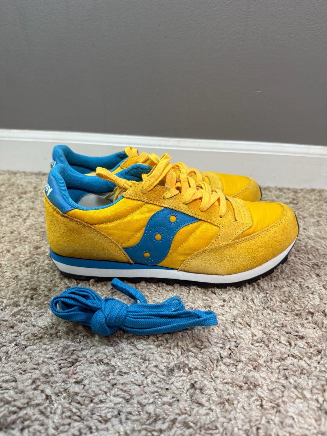 Saucony Jazz Original Vintage Sneakers in Yellow/Blue 4