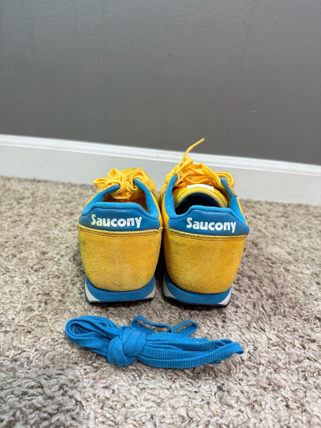 Saucony Jazz Original Vintage Sneakers in Yellow/Blue 7