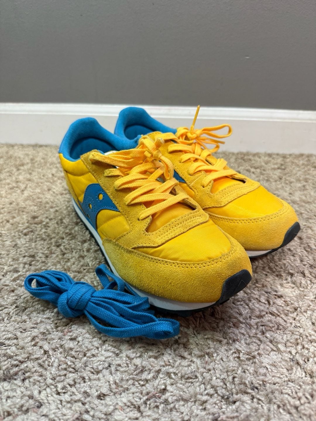 Saucony Jazz Original Vintage Sneakers in Yellow/Blue 8