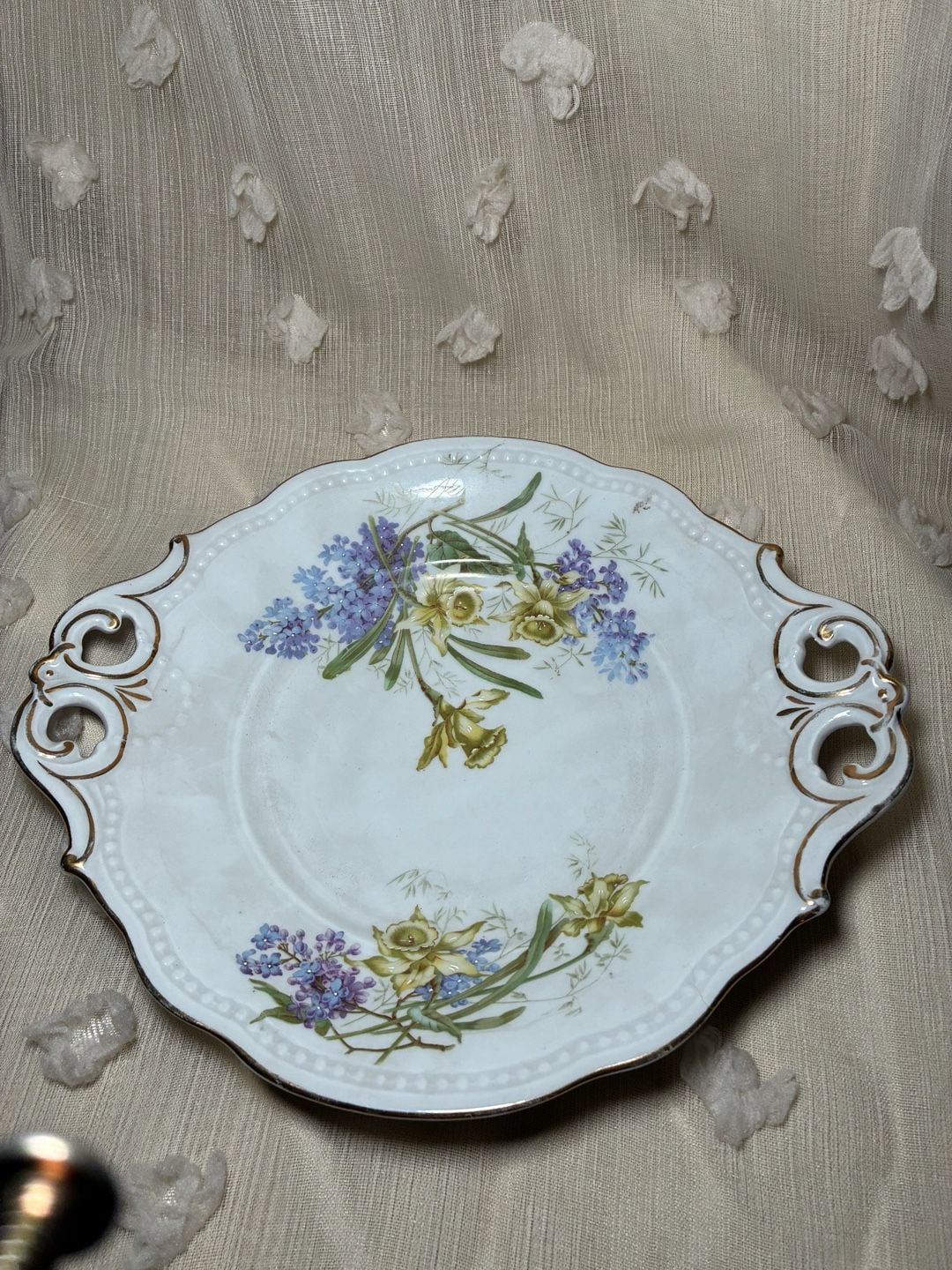 Vintage KPM Germany Hand-Painted Porcelain Serving Tray with Floral Motif and Gold Trim 8