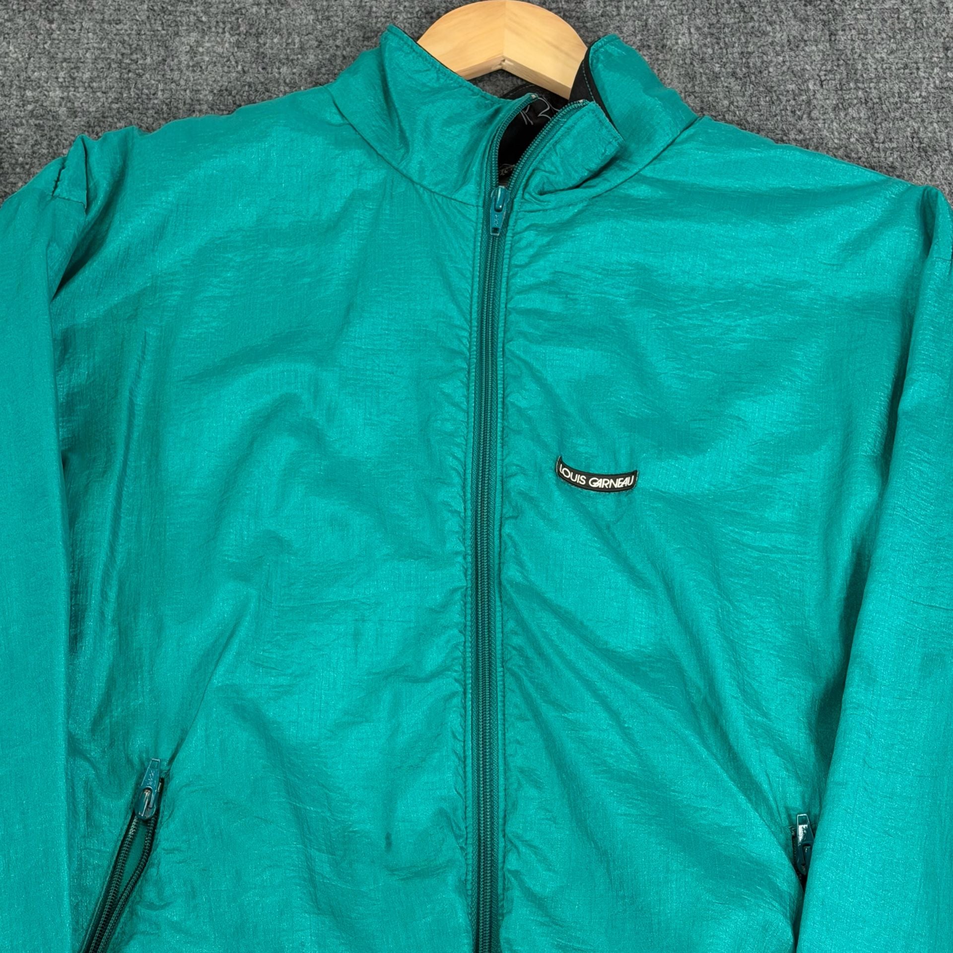 Louis Garneau Vintage Cycling Windbreaker Jacket Teal Purple 3