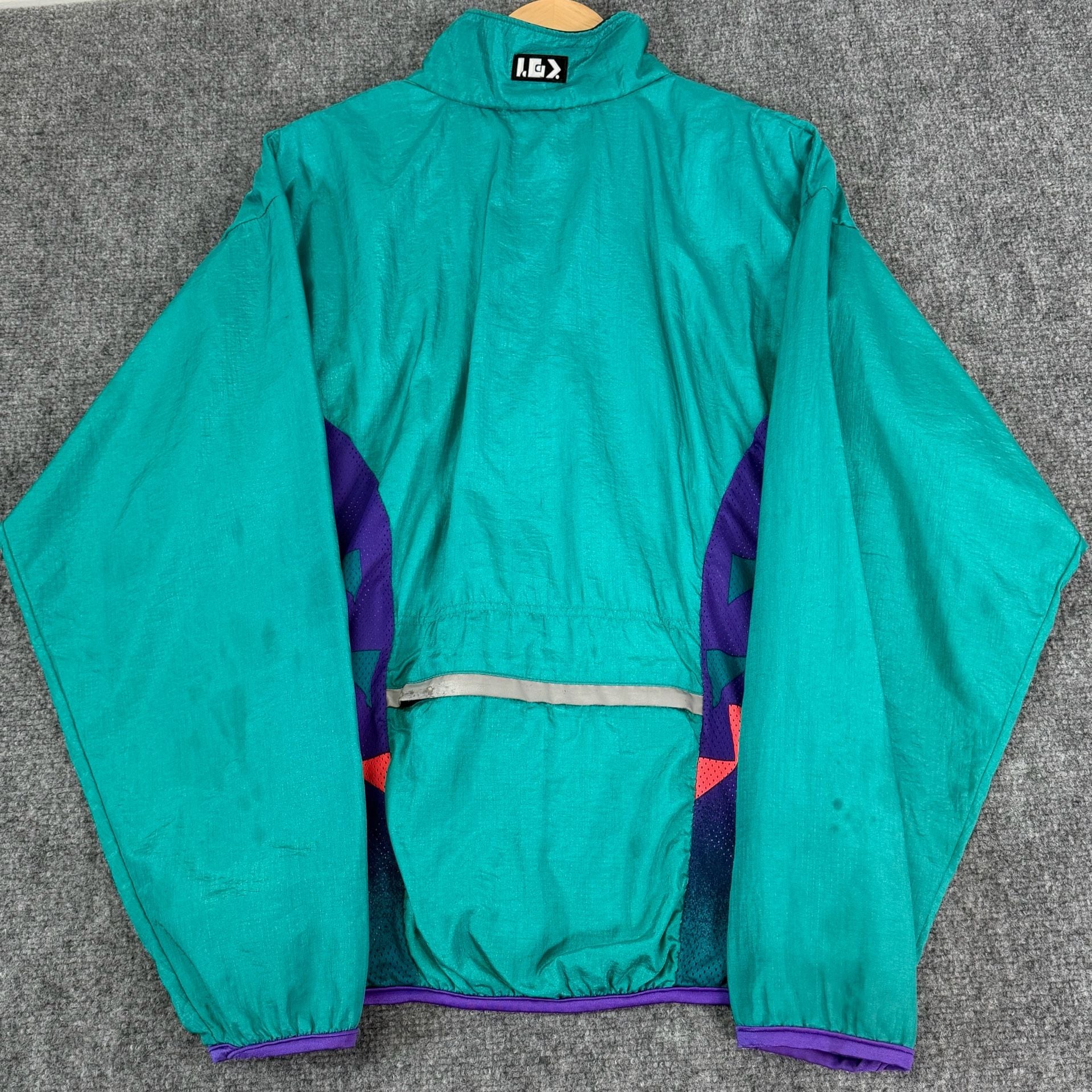 Louis Garneau Vintage Cycling Windbreaker Jacket Teal Purple 5