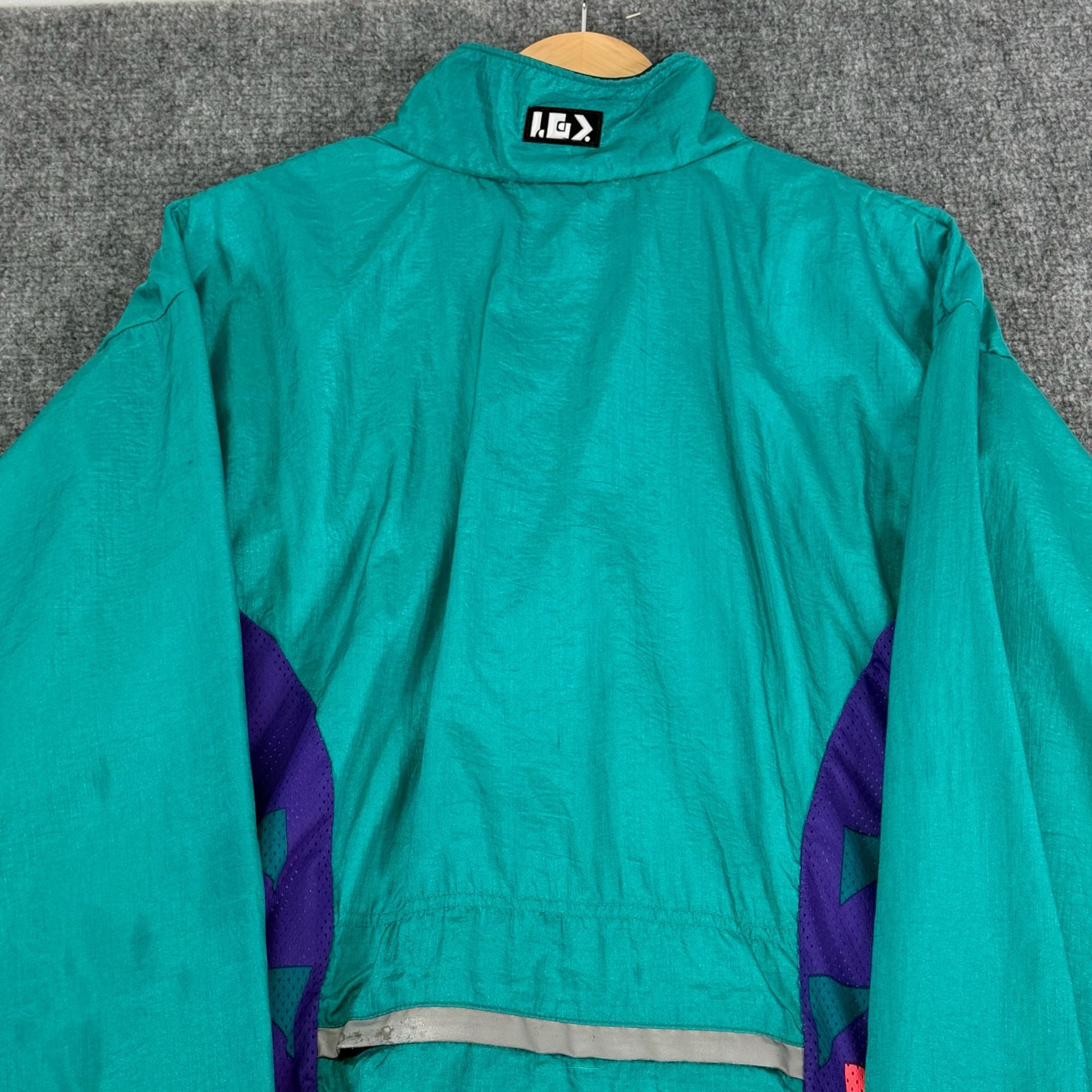 Louis Garneau Vintage Cycling Windbreaker Jacket Teal Purple 6