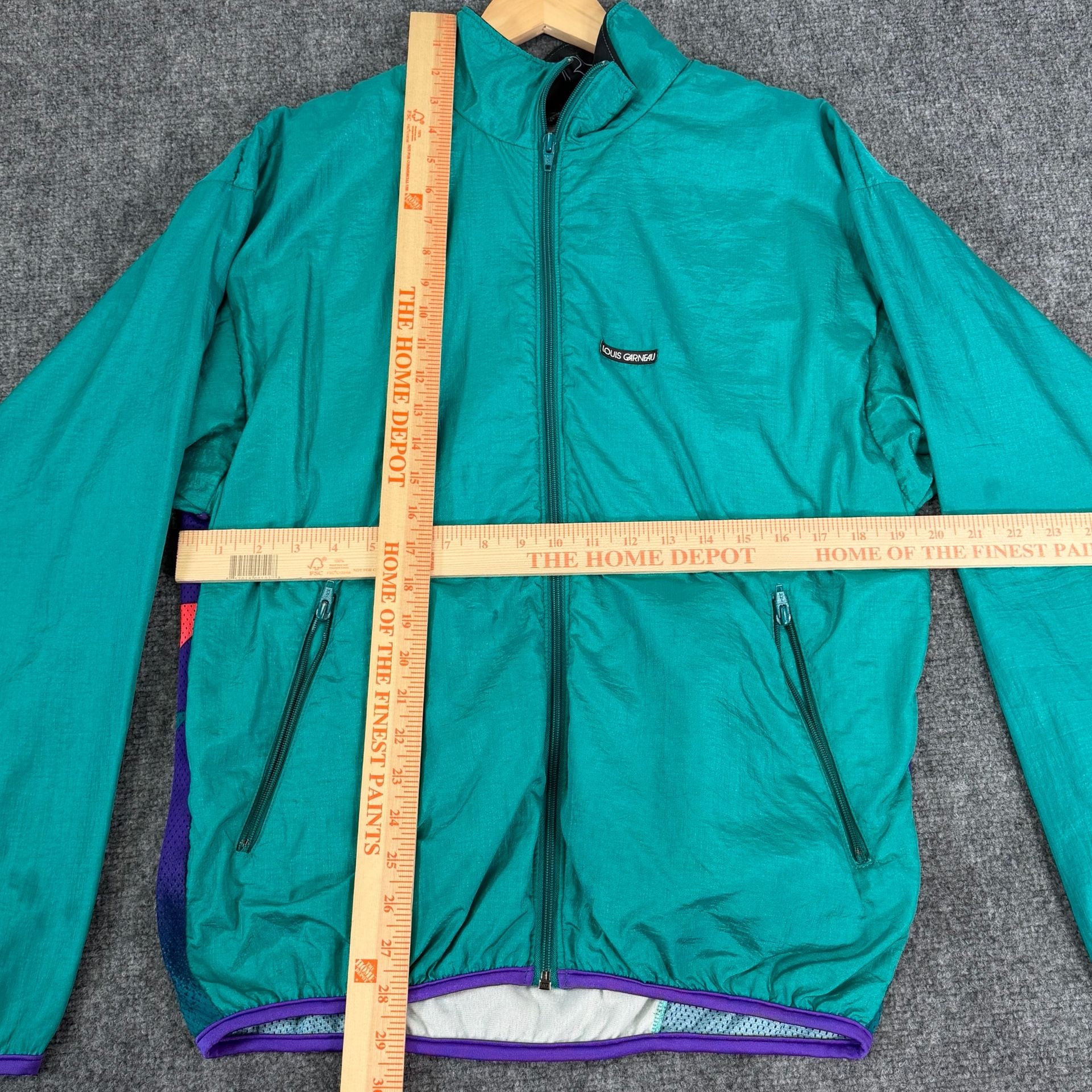 Louis Garneau Vintage Cycling Windbreaker Jacket Teal Purple 7