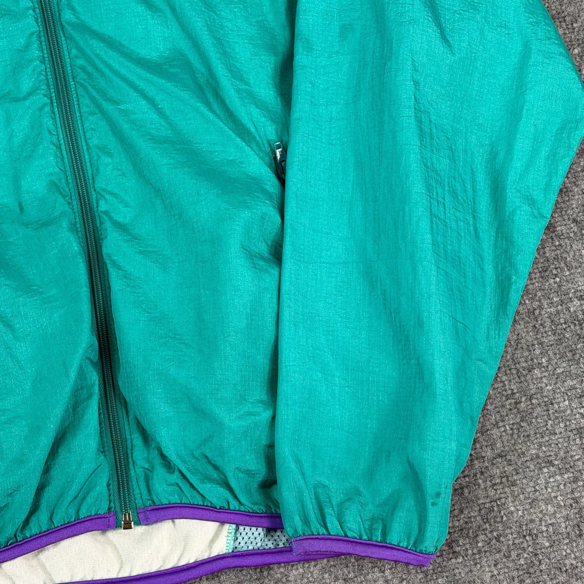 Louis Garneau Vintage Cycling Windbreaker Jacket Teal Purple 9
