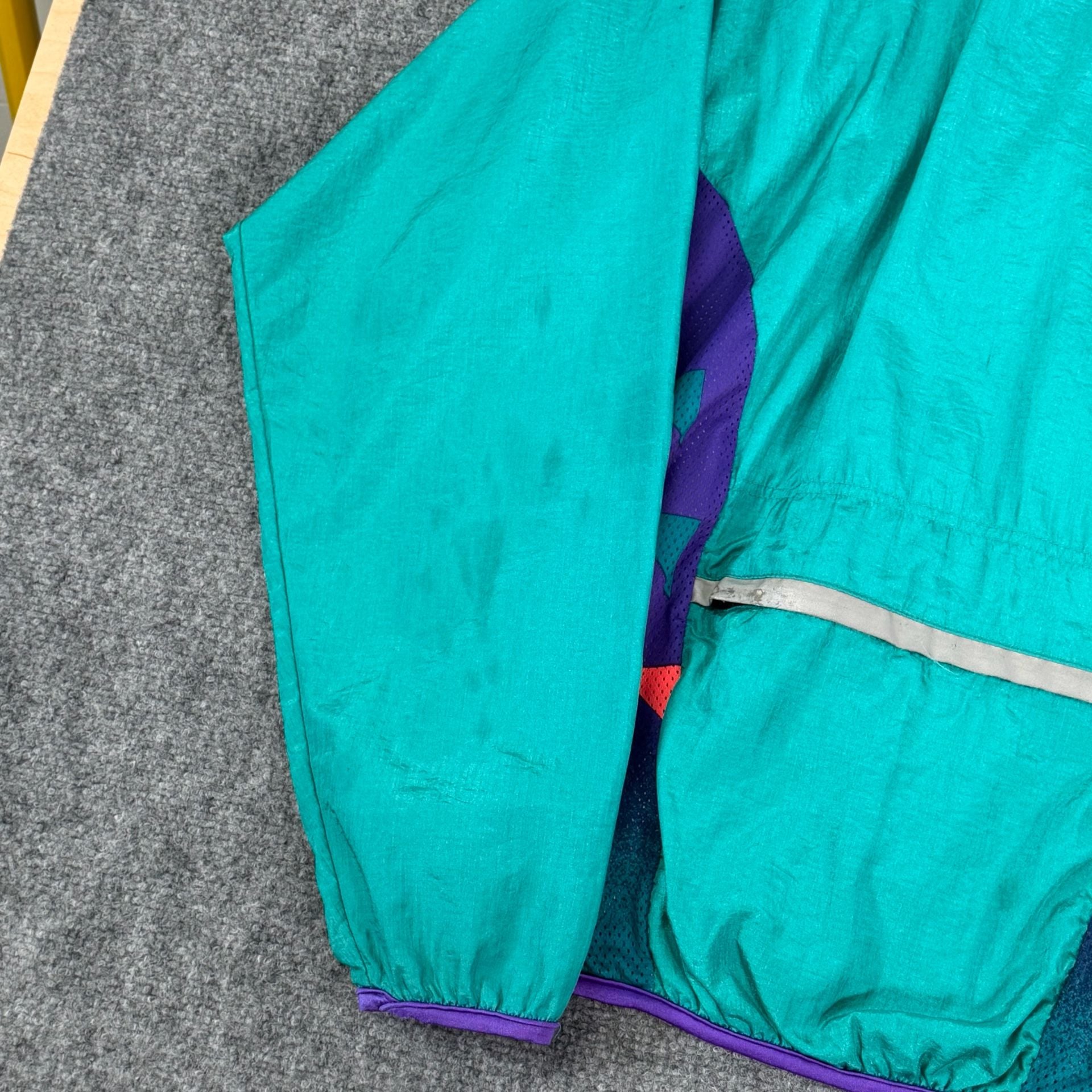 Louis Garneau Vintage Cycling Windbreaker Jacket Teal Purple 10