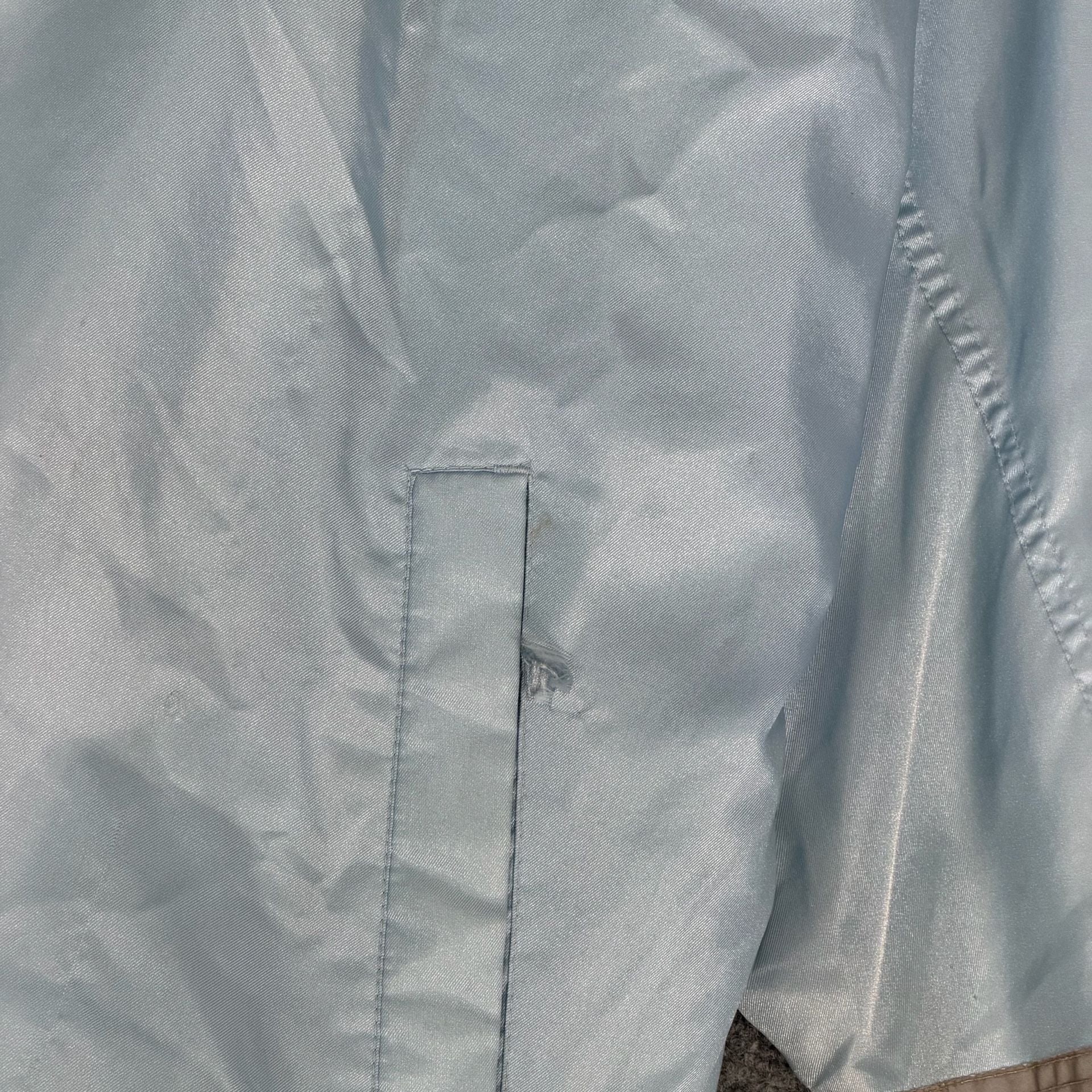 Vintage FUBU Sports Coaches Jacket Light Blue Satin 8