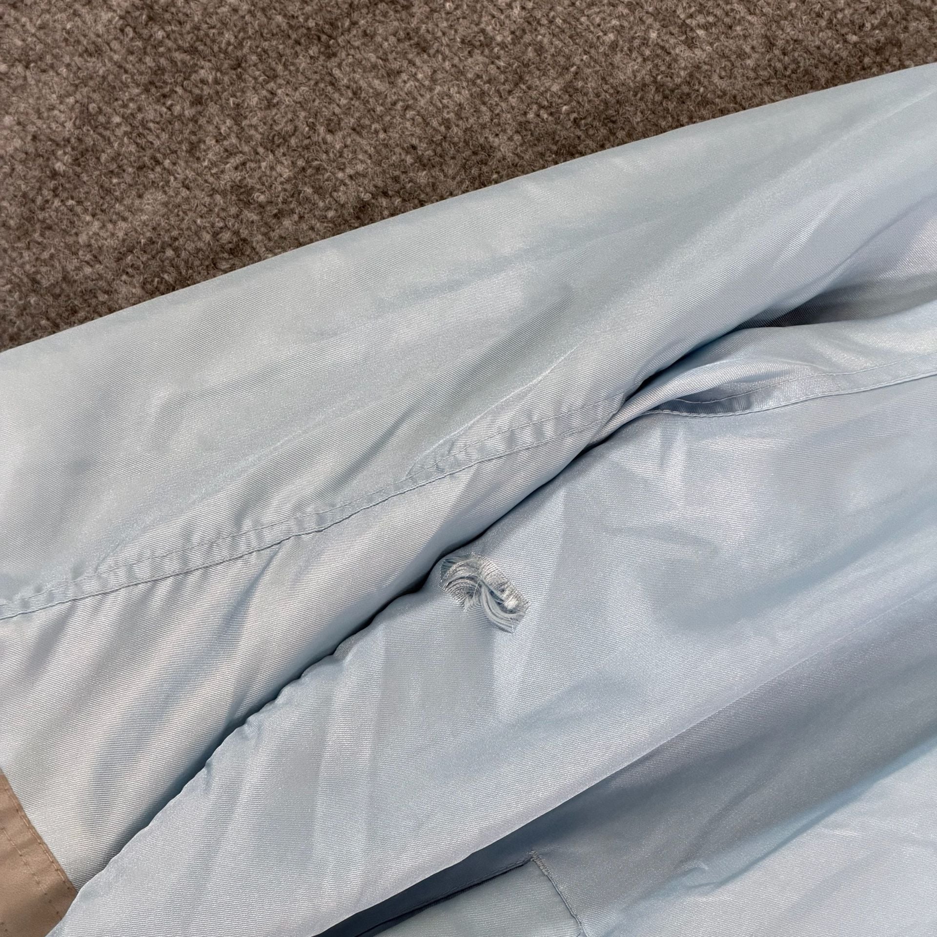 Vintage FUBU Sports Coaches Jacket Light Blue Satin 9