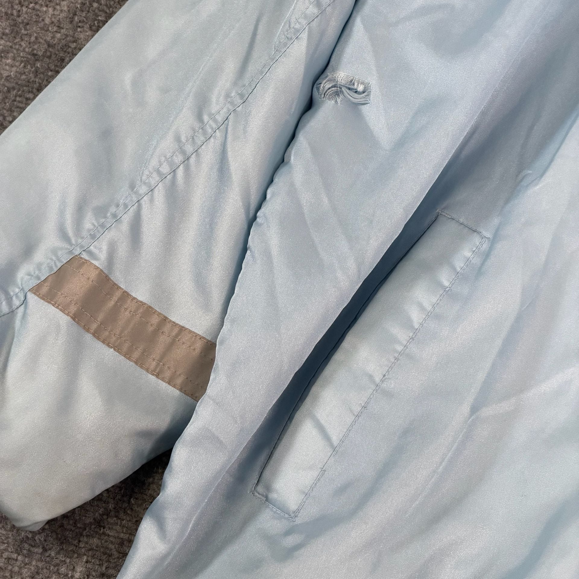 Vintage FUBU Sports Coaches Jacket Light Blue Satin 10
