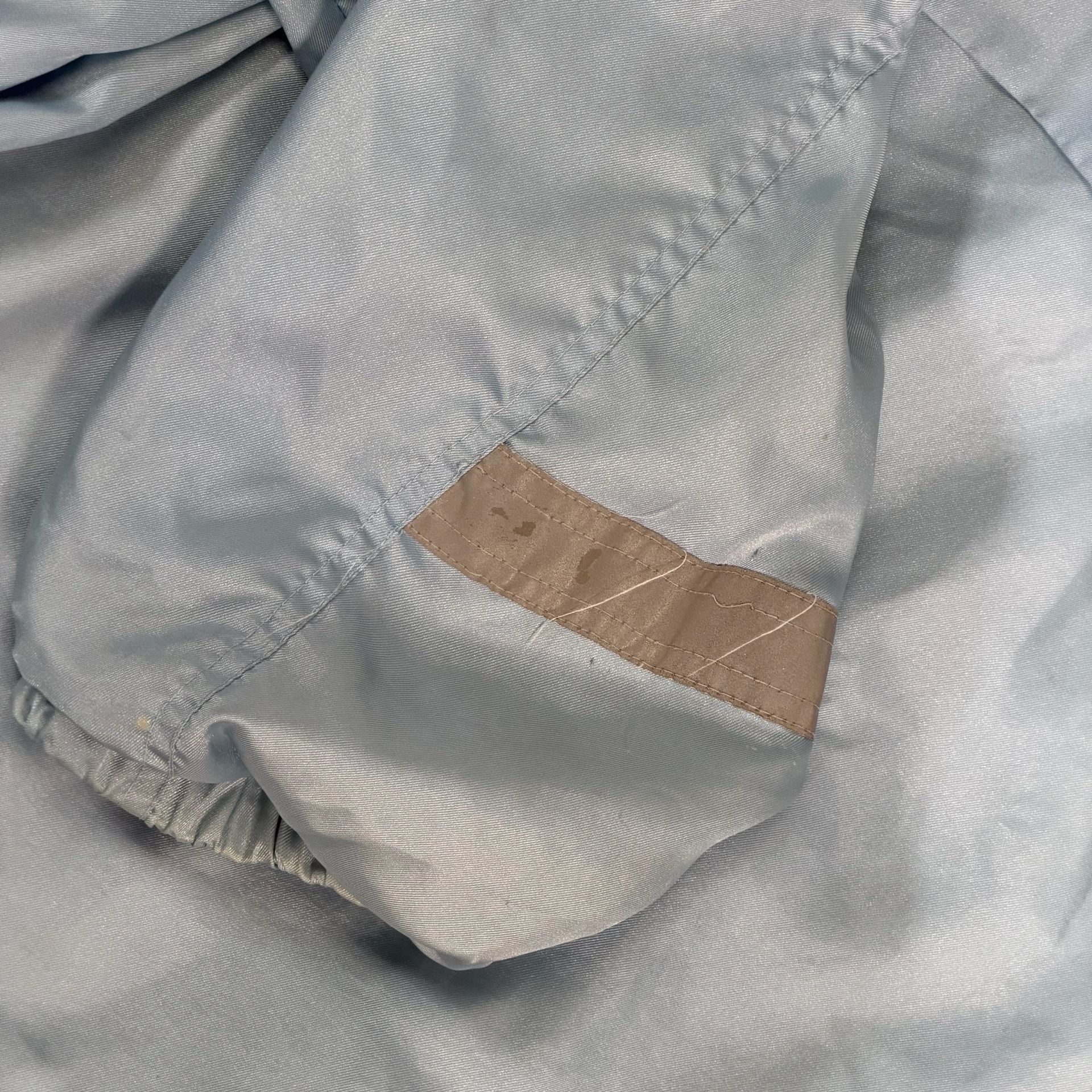 Vintage FUBU Sports Coaches Jacket Light Blue Satin 12