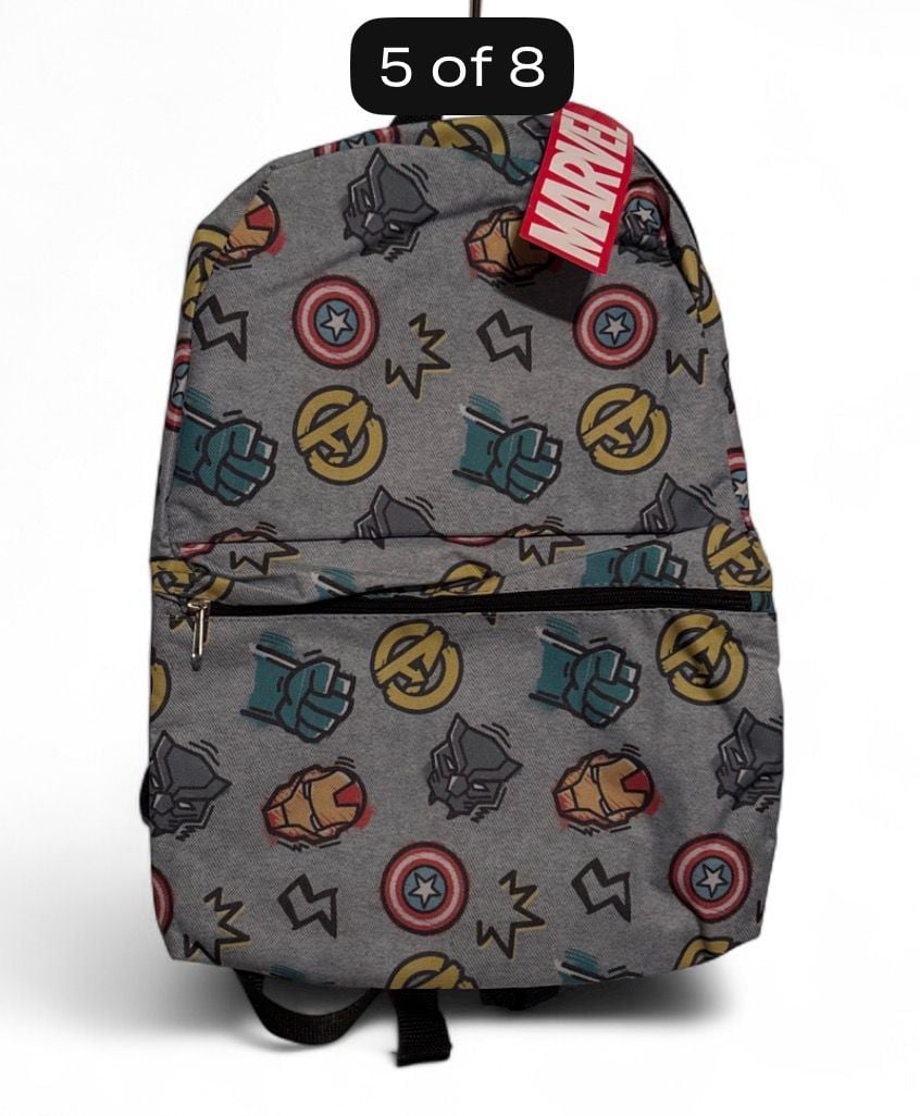 Marvel Avengers All-Over Print Graphic Backpack in Gray 1