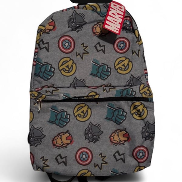 Marvel Avengers All-Over Print Graphic Backpack in Gray